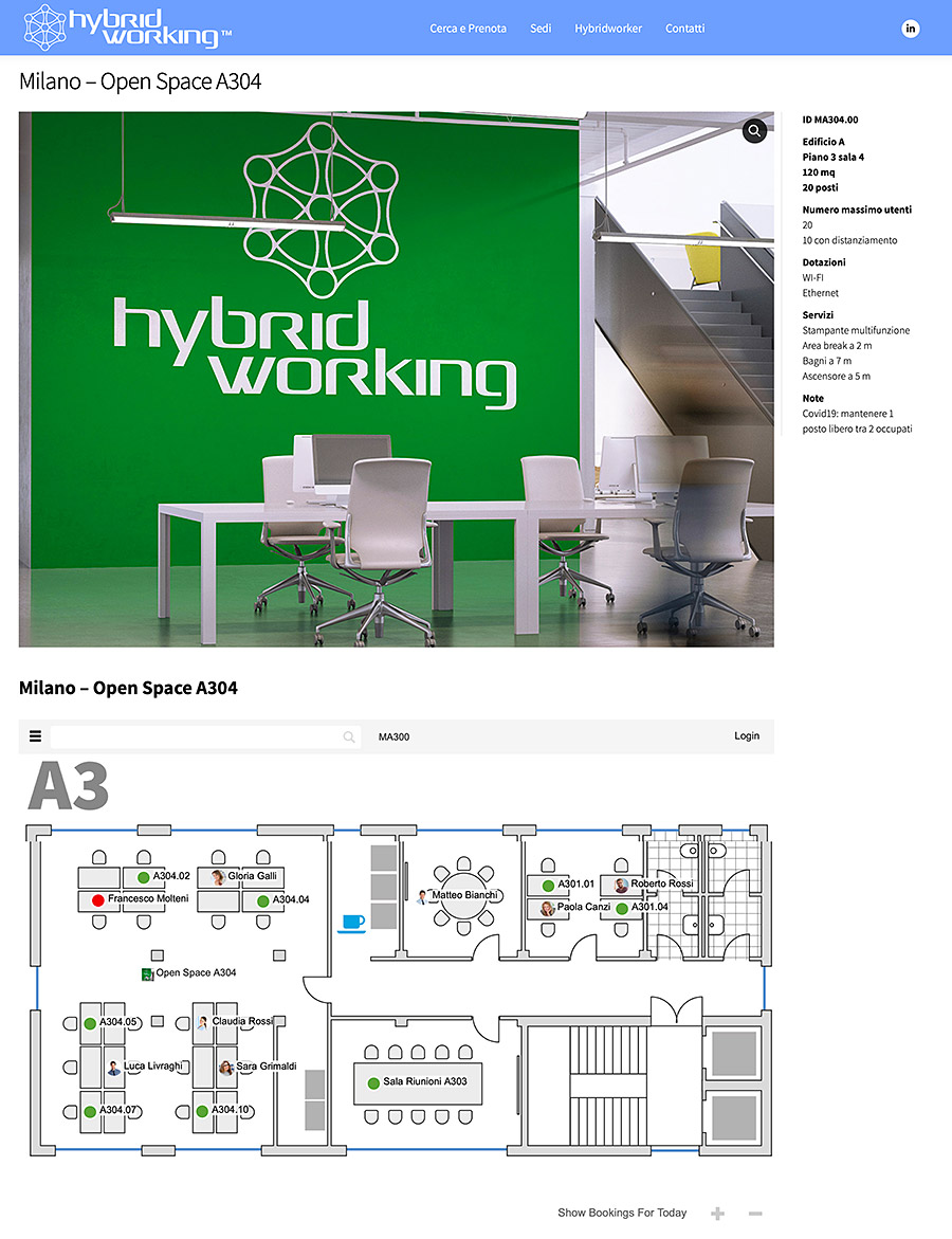 Hybrid Working interface example